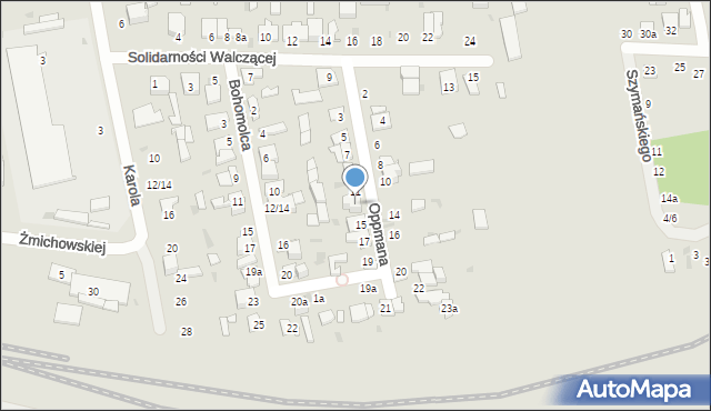 Łódź, Oppmana Artura, 13, mapa Łodzi