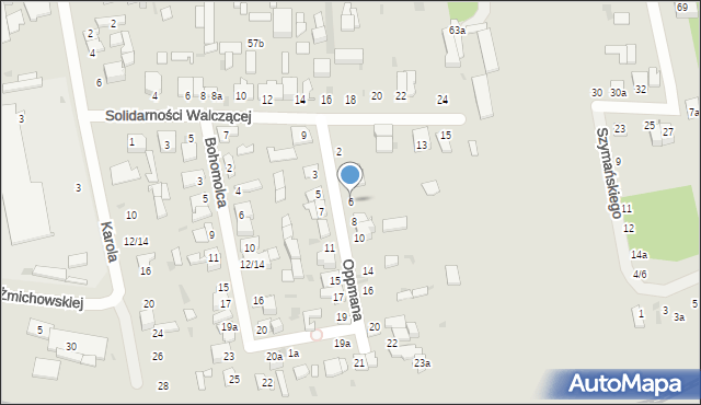 Łódź, Oppmana Artura, 6, mapa Łodzi