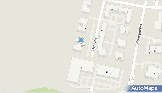 Lublin, Operowa, 5, mapa Lublina