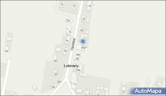 Łubniany, Opolska, 67a, mapa Łubniany