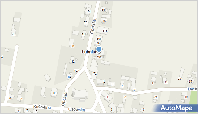 Łubniany, Opolska, 69a, mapa Łubniany