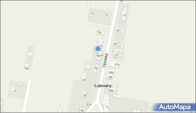 Łubniany, Opolska, 76, mapa Łubniany