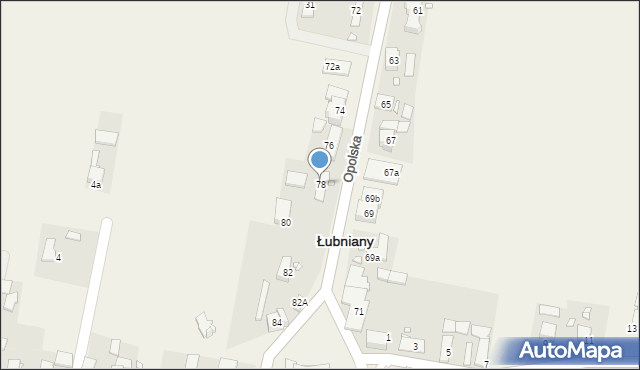 Łubniany, Opolska, 78, mapa Łubniany