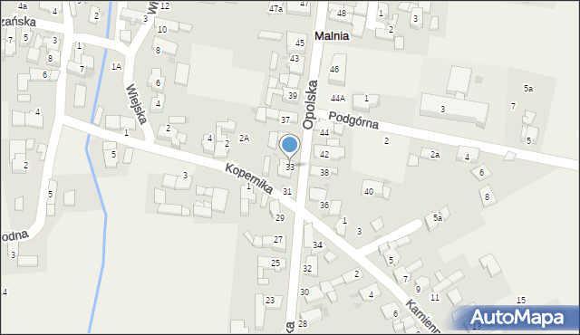 Malnia, Opolska, 33, mapa Malnia