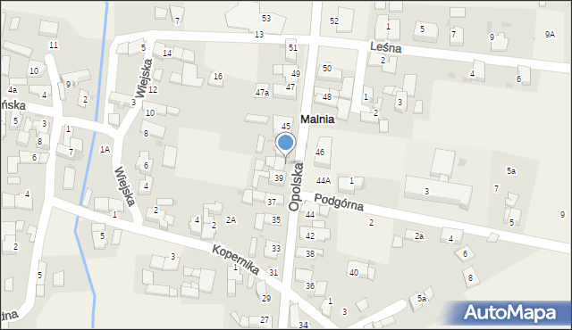 Malnia, Opolska, 41, mapa Malnia