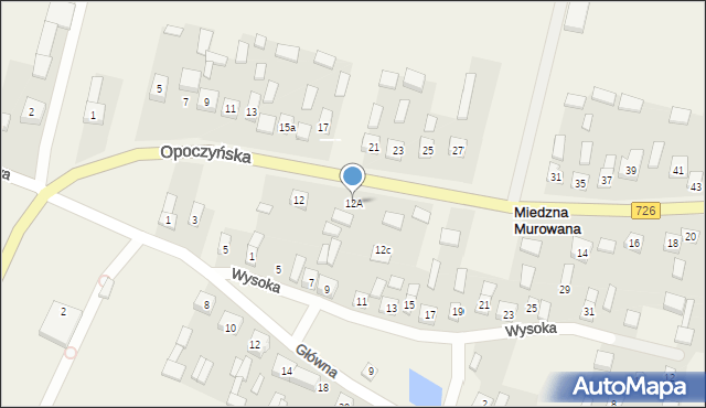 Miedzna Murowana, Opoczyńska, 12B, mapa Miedzna Murowana