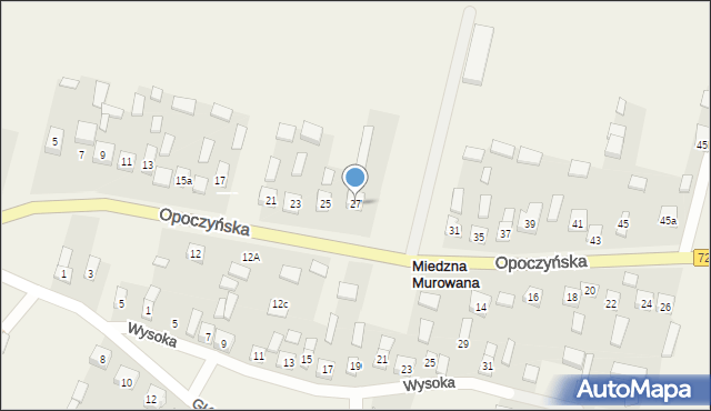 Miedzna Murowana, Opoczyńska, 27, mapa Miedzna Murowana