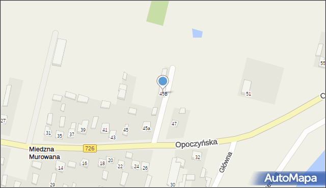 Miedzna Murowana, Opoczyńska, 45B, mapa Miedzna Murowana