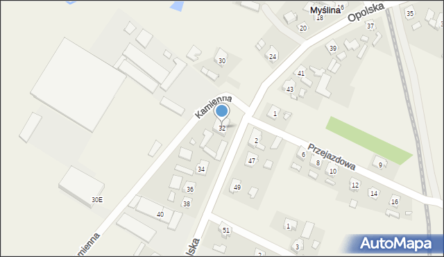 Myślina, Opolska, 32, mapa Myślina