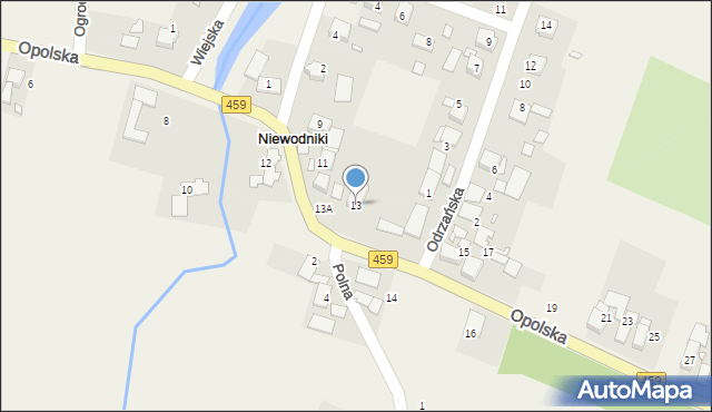 Niewodniki, Opolska, 13, mapa Niewodniki