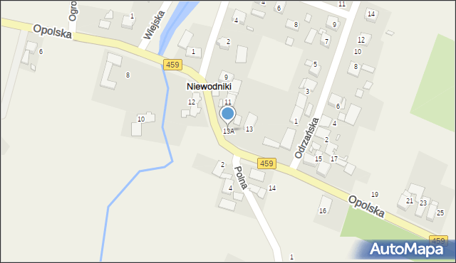 Niewodniki, Opolska, 13A, mapa Niewodniki