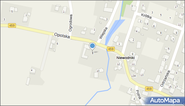 Niewodniki, Opolska, 8, mapa Niewodniki