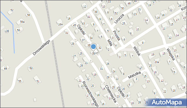 Nowy Sącz, Opłotki, 33, mapa Nowego Sącza