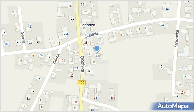 Ochodze, Opolska, 30a, mapa Ochodze