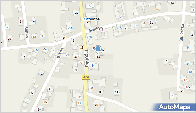 Ochodze, Opolska, 32, mapa Ochodze