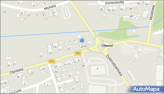 Olesno, Opolska, 11, mapa Olesno