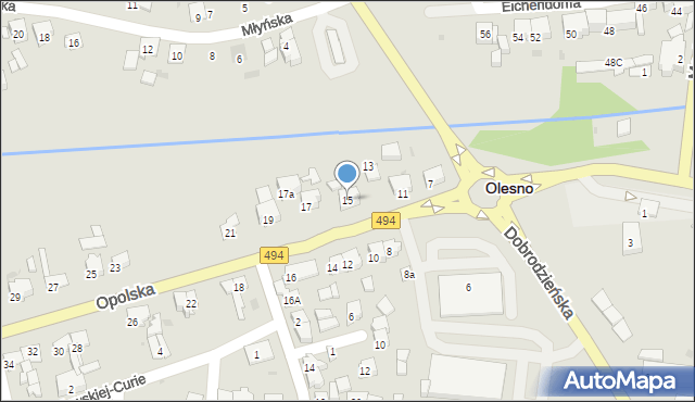 Olesno, Opolska, 15, mapa Olesno