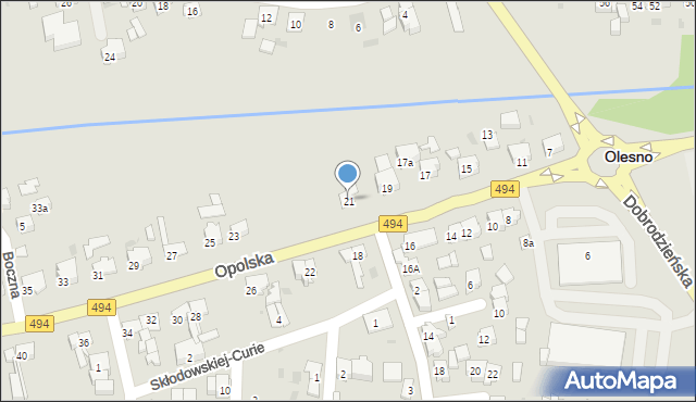 Olesno, Opolska, 21, mapa Olesno