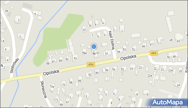 Olesno, Opolska, 59, mapa Olesno