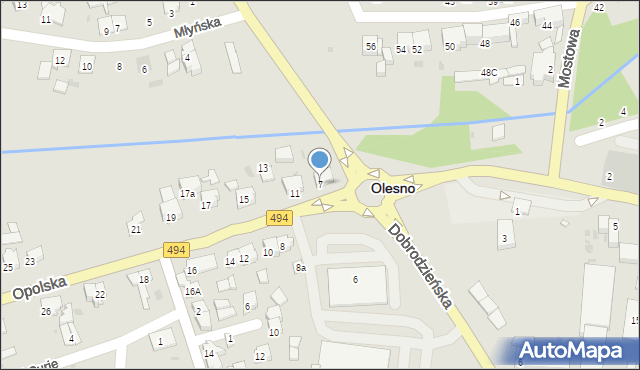 Olesno, Opolska, 7, mapa Olesno