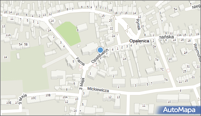 Opalenica, Opalińskich, 2, mapa Opalenica