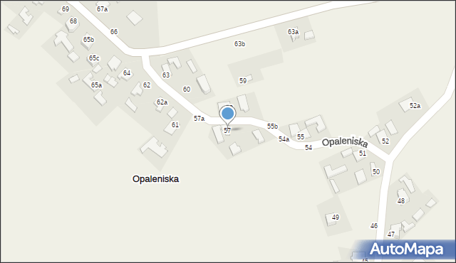 Opaleniska, Opaleniska, 57, mapa Opaleniska