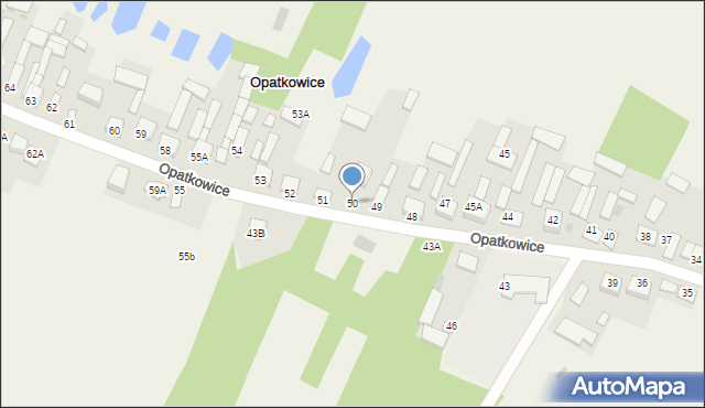 Opatkowice, Opatkowice, 50, mapa Opatkowice