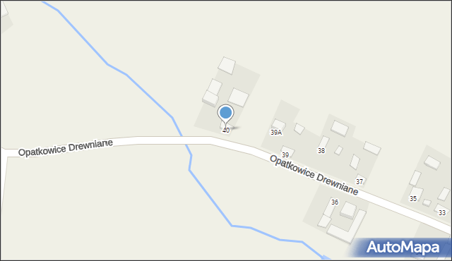 Opatkowice Drewniane, Opatkowice Drewniane, 40, mapa Opatkowice Drewniane