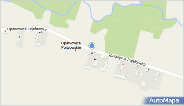 Opatkowice Pojałowskie, Opatkowice Pojałowskie, 13, mapa Opatkowice Pojałowskie