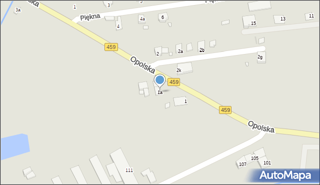 Opole, Opolska, 1a, mapa Opola