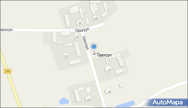 Oporzyn, Oporzyn, 18, mapa Oporzyn