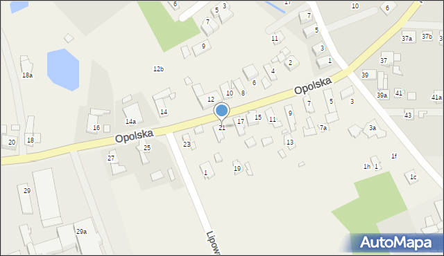 Osiny, Opolska, 21, mapa Osiny