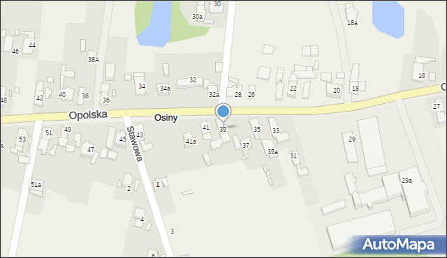 Osiny, Opolska, 39, mapa Osiny