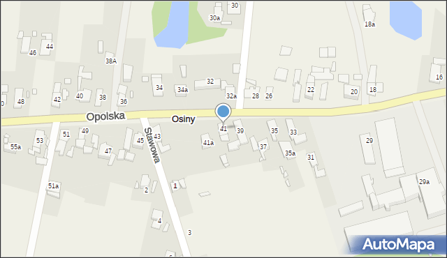 Osiny, Opolska, 41, mapa Osiny