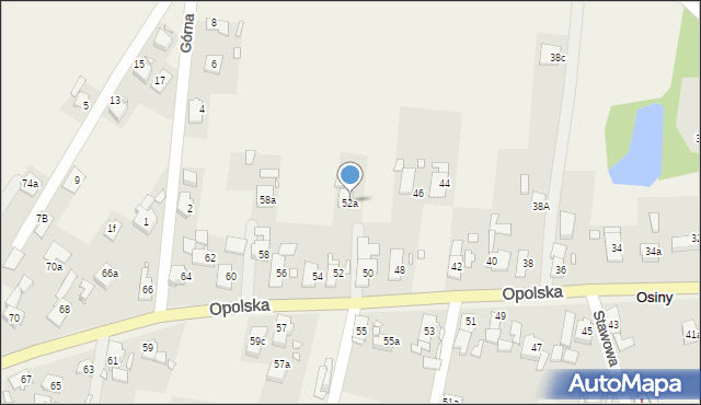 Osiny, Opolska, 52a, mapa Osiny