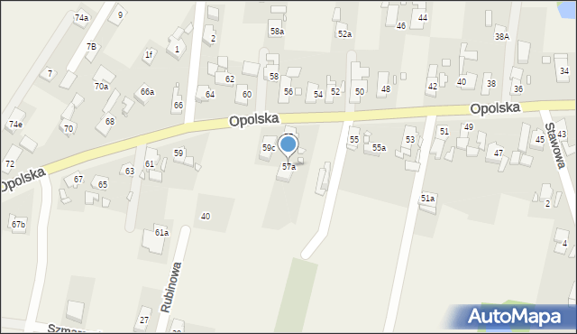 Osiny, Opolska, 57a, mapa Osiny