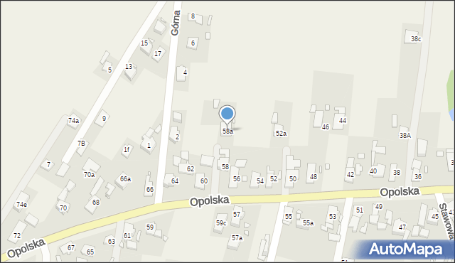 Osiny, Opolska, 58a, mapa Osiny