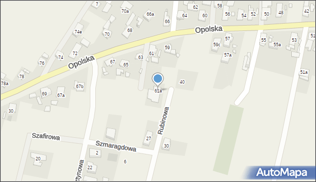 Osiny, Opolska, 61a, mapa Osiny