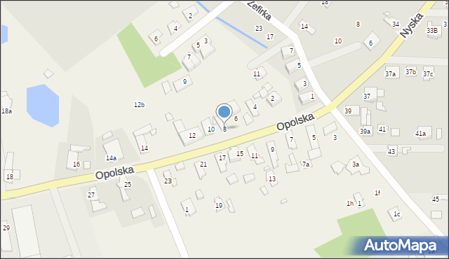 Osiny, Opolska, 8, mapa Osiny