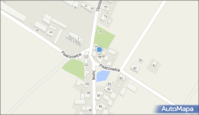 Pisarzowice, Opolska, 78, mapa Pisarzowice