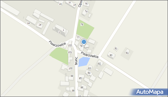 Pisarzowice, Opolska, 79, mapa Pisarzowice