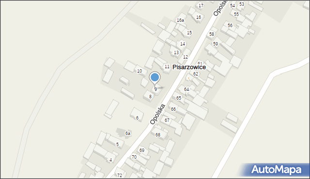 Pisarzowice, Opolska, 9, mapa Pisarzowice