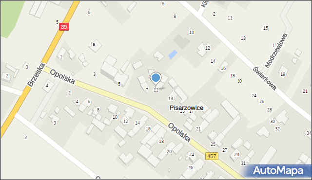 Pisarzowice, Opolska, 11, mapa Pisarzowice