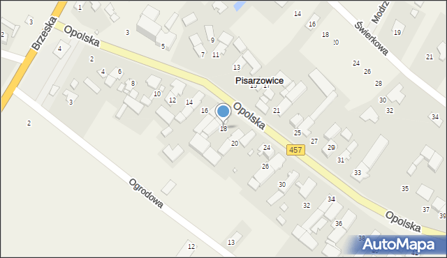 Pisarzowice, Opolska, 18, mapa Pisarzowice