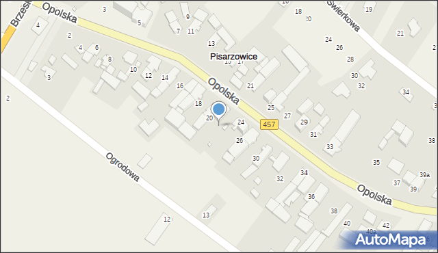 Pisarzowice, Opolska, 22, mapa Pisarzowice