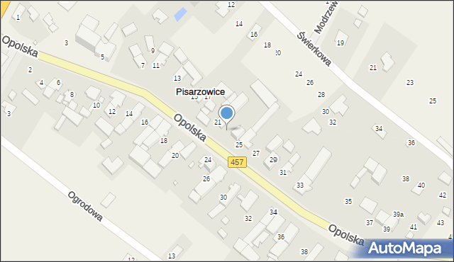 Pisarzowice, Opolska, 23, mapa Pisarzowice