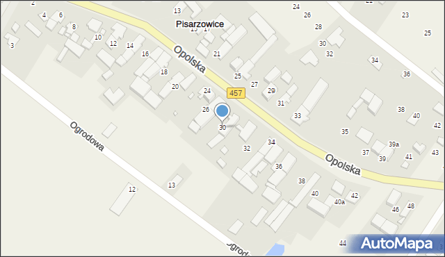 Pisarzowice, Opolska, 30, mapa Pisarzowice