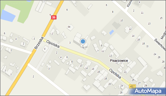 Pisarzowice, Opolska, 5, mapa Pisarzowice