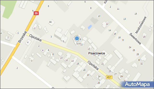 Pisarzowice, Opolska, 7, mapa Pisarzowice