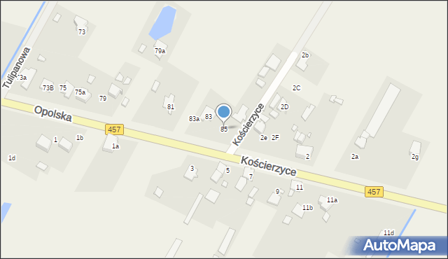 Pisarzowice, Opolska, 85, mapa Pisarzowice